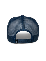 Alpinestars Control Trucker Hat, Rear View, Navy Blue Mesh Back, Adjustable Snapback Closure, Small Black Astars Logo Label, Casual Sportswear Accessory