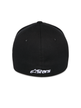 Alpinestars Ageless Multi Hat, Black Baseball Cap, back view featuring white embroidered Astars logo, flex back design, casual sportswear style