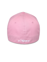 Alpinestars Ageless Multi Hat, Pink, back view featuring white embroidered Astars logo, flex-fit design, stretch twill fabric, casual motorsport headwear