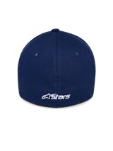 Alpinestars Ageless Multi Hat, Navy Blue baseball cap, back view featuring white embroidered Astars logo, structured crown with stitched panels, casual motorsport-inspired headwear