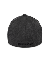 Alpinestars Corp Shift Multi Hat, rear view, Dark Grey Heather, featuring flex back design with flat embroidered logo, structured crown, casual motorsport-inspired headwear