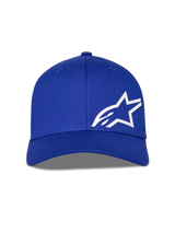 Alpinestars Corp Shift Multi Hat, Blue, Baseball Cap featuring a white 3D Astars logo on the front, structured crown with curved bill, casual motorsport headwear