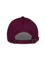 Alpinestars Deduce Strapback Hat, Burgundy, Rear view showing adjustable strap closure and small logo label, unstructured cotton twill, casual sportswear