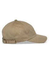 Alpinestars Deduce Strapback Hat, Khaki, side profile view, curved bill with unstructured low crown, cotton twill material with adjustable strapback closure and flat embroidered branding.