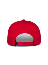 Alpinestars Thickness Snapback Hat, Red, Back View showing adjustable snap closure, structured crown, red twill fabric, small black brand label