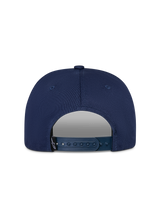 Alpinestars Thickness Snapback Hat, Navy Blue, Rear view featuring adjustable snapback closure and small black Astars logo tag, structured cotton twill construction