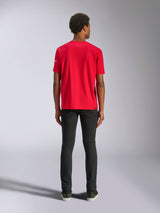 Alpinestars Frontal CSF Tee, Short Sleeve T-Shirt, Red, back view on model with black pants, casual performance sportswear