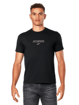 Alpinestars Bold Type Back CSF Tee, Short Sleeve T-Shirt, Black with White Logo, Casual Motorsport Streetwear, Unisex Design