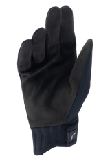 Alpinestars A-Dura Rain Gloves, Black Cycling Gloves, palm view showing synthetic suede material, ribbed neoprene cuff with hook-and-loop closure, low-profile design for mountain biking and wet weather protection