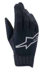 Alpinestars A-Dura Rain Gloves, Waterproof MTB Gloves, Black, Large grey Alpinestars star logo, Ribbed neoprene cuff, Smooth fabric construction for all-weather cycling