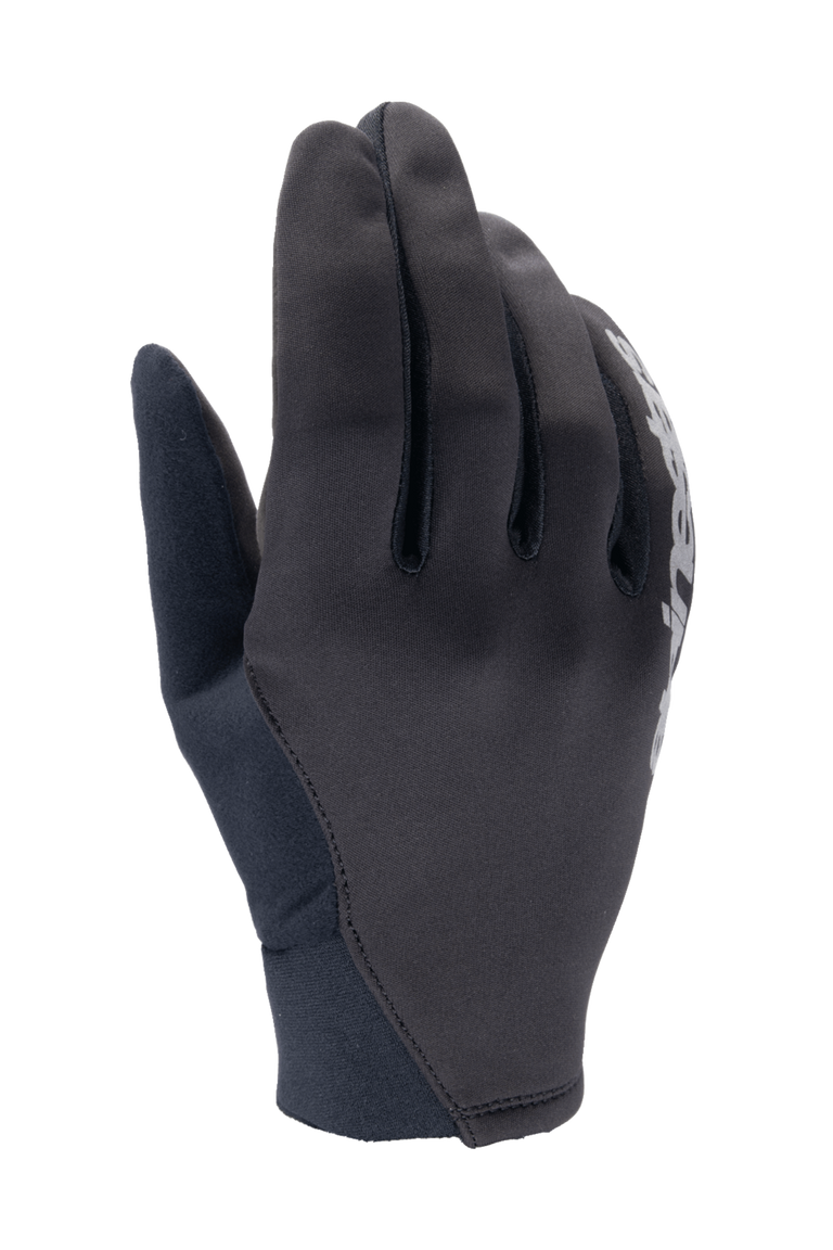 Alpinestars A-Dura Thermal Gloves, Black Mountain Bike Gloves, flexible fabric construction with white logo detail, neoprene cuff, designed for cold weather wind protection