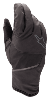Alpinestars Tahoe Waterproof Gloves, MTB Cycling Gloves, Black Anthracite, back view showing reflective logo, softshell textile construction, and reflective detailing for wet weather riding