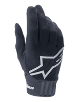Alpinestars Youth A-Dura Gloves, Mountain Bike Gloves, Black, Large white star logo on back of hand, textured fabric with ribbed cuff detail, flexible design for off-road cycling