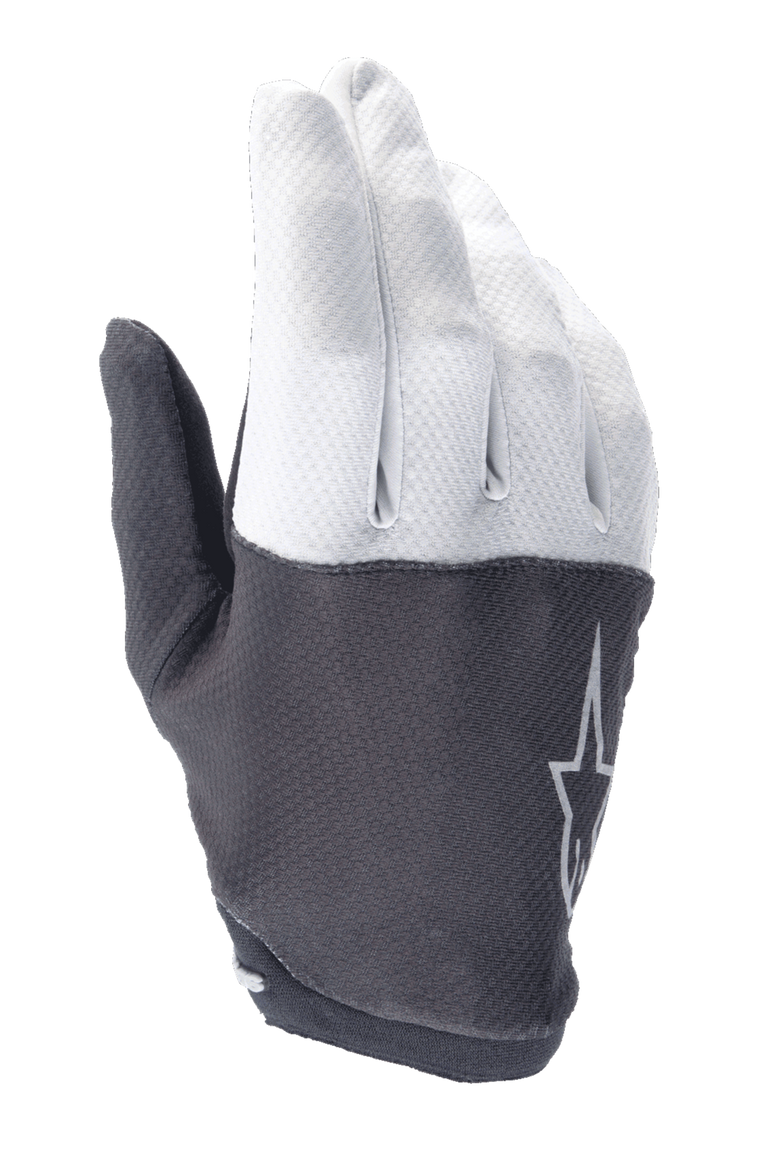 Alpinestars A-Aria Gloves, Mountain Bike Gloves, Light Gray and Dark Gray, featuring a textured upper with a star logo, flexible material and low-profile design for off-road cycling