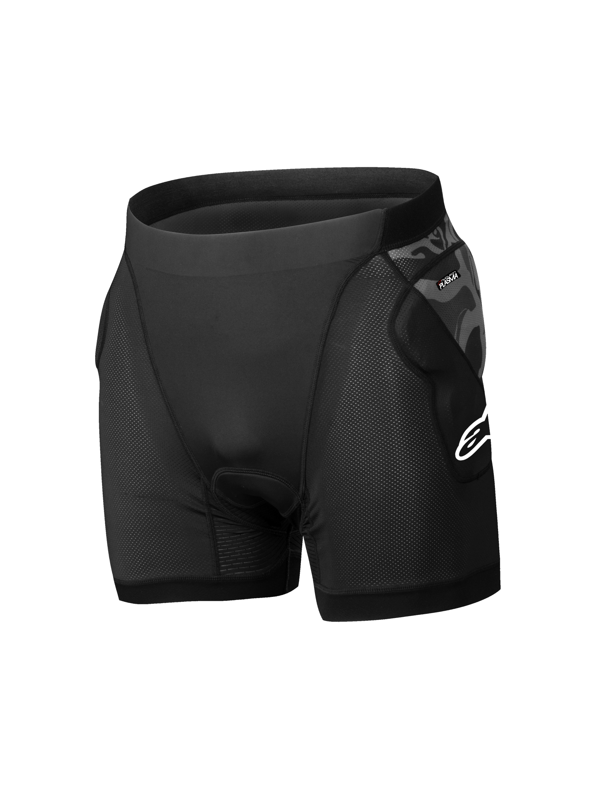 Alpinestars A-Motion Plasma Protection Boxers, Men's Mountain Bike Protection Shorts, Black Camo, CE Level 1 Hip Protectors, breathable mesh