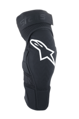 Alpinestars A-Impact Plasma Elite Knee Protector, MTB Knee Guards, Black with White Astar Logo, Ergonomic Pre-Curved Design with Mesh Ventilation, Adjustable Dual Strap Closure