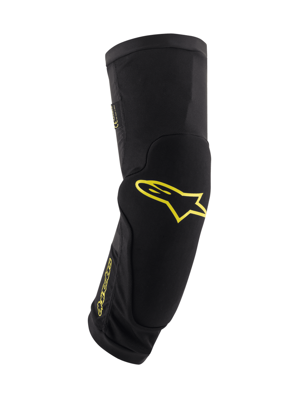 Alpinestars Paragon Plus Knee Protectors, Black with Acid Yellow Logos, Mountain Bike Protective Gear, tubular slip-on sleeve with integrated padding, breathable mesh and durable textured fabric