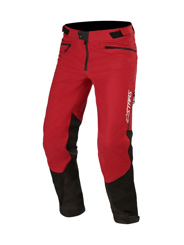 Alpinestars Nevada Pants, Rio Red and Black MTB cycling pants with water-repellent softshell and zippered side ventilation.