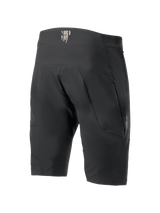 Alpinestars A-Aria Elite Shorts, Mountain Bike Shorts, Black, rear view showing zippered pockets and branding on the waistband, technical performance fit for off-road cycling.