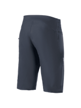 Alpinestars A-Aria Shorts, Mountain Bike Shorts, Black, rear three-quarter view, ergonomic performance fit, technical 4-way stretch fabric, subtle side branding, MTB cycling apparel