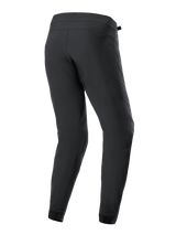 Alpinestars A-Dura Pants, Black Cycling Pants, rear view, featuring tapered legs and elasticated cuffs, durable 2-way stretch textile for mountain biking