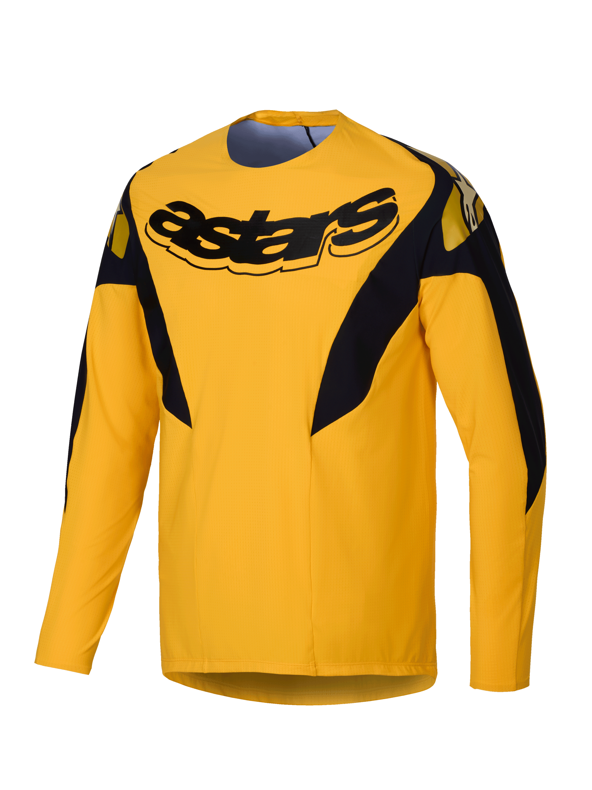 Alpinestars Limited Edition A-Supra Melt Gold Jersey, long sleeve MTB cycling jersey for men, Dark Yellow, lightweight and ventilated micro-perforated polyester with stretch panels