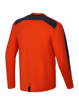 Alpinestars A-Dura Insert Astar Jersey, Long Sleeve MTB Mountain Bike Jersey, Spicy Orange, rear view showing durable textile construction and contrasting yoke inserts