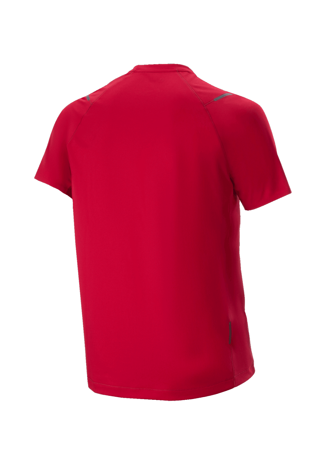 Alpinestars A-Aria Switch Short Sleeve MTB Jersey, Men's Off-Road Cycling Top, Red, Rear View with a Protective Dropped Tail.