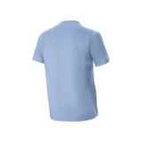 Alpinestars A-Dura Astar Men's Short Sleeve MTB Jersey in Infinity Blue, back view with jacquard fabric and drop tail.