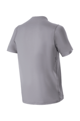 Alpinestars A-Dura Astar Short Sleeve Jersey, Dark Gray, rear view of mountain bike jersey, featuring a longer drop tail and subtle side branding, jacquard texture for cycling performance