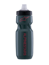 Alpinestars Alps 24oz Water Bottle, dark green and black cycling bottle with red logos for MTB and off-road riding.
