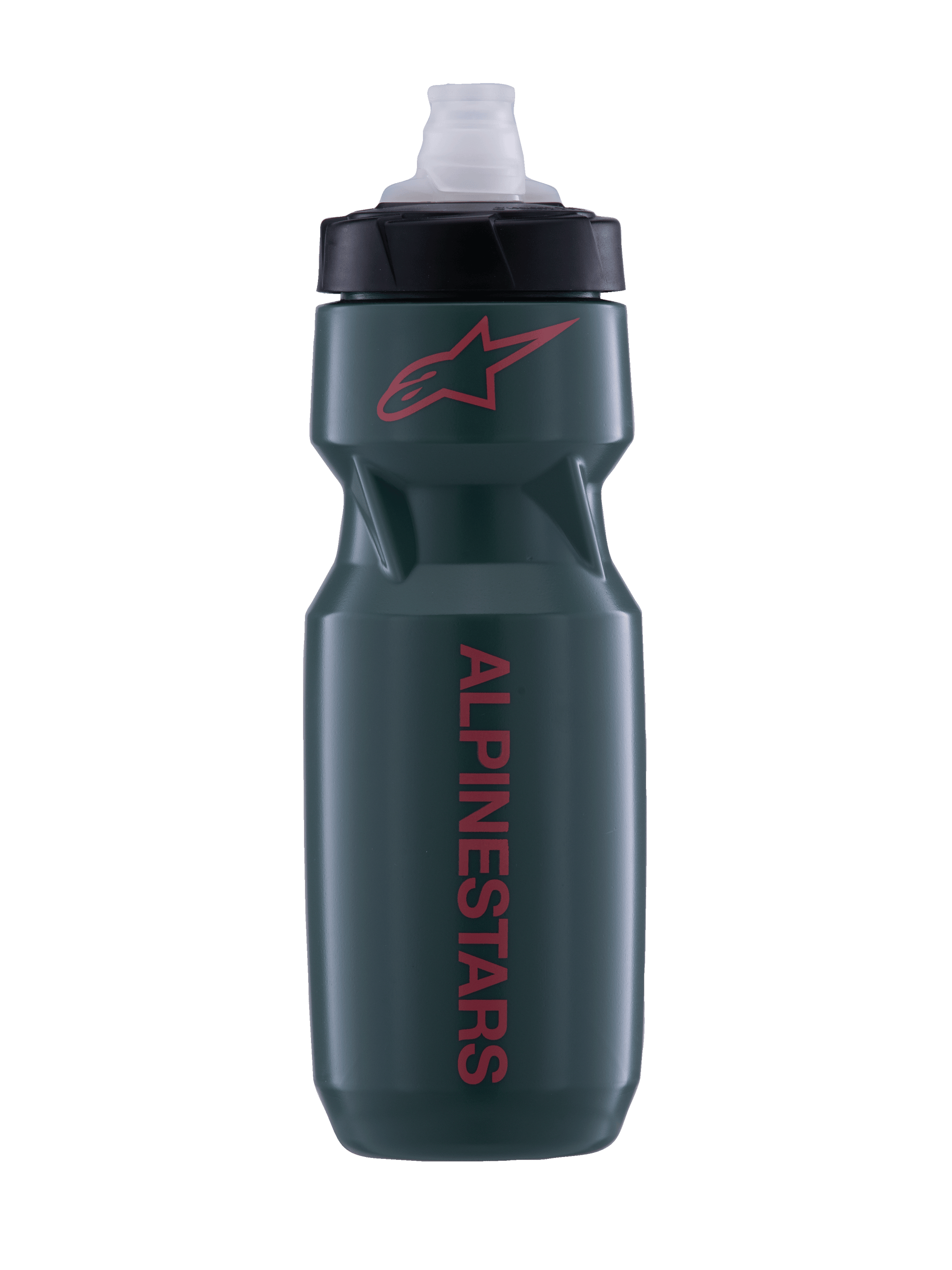Alpinestars Alps 24oz Water Bottle, dark green and black cycling bottle with red logos for MTB and off-road riding.