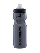 Alpinestars Water Bottle Alps 24Oz, Gray MTB cycling bottle with a leak-proof MoFlo cap and BPA-free plastic build.