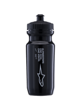 Alpinestars Ogov 20oz Water Bottle, black MTB squeeze bottle for trail hydration with hands-free valve and white branding.