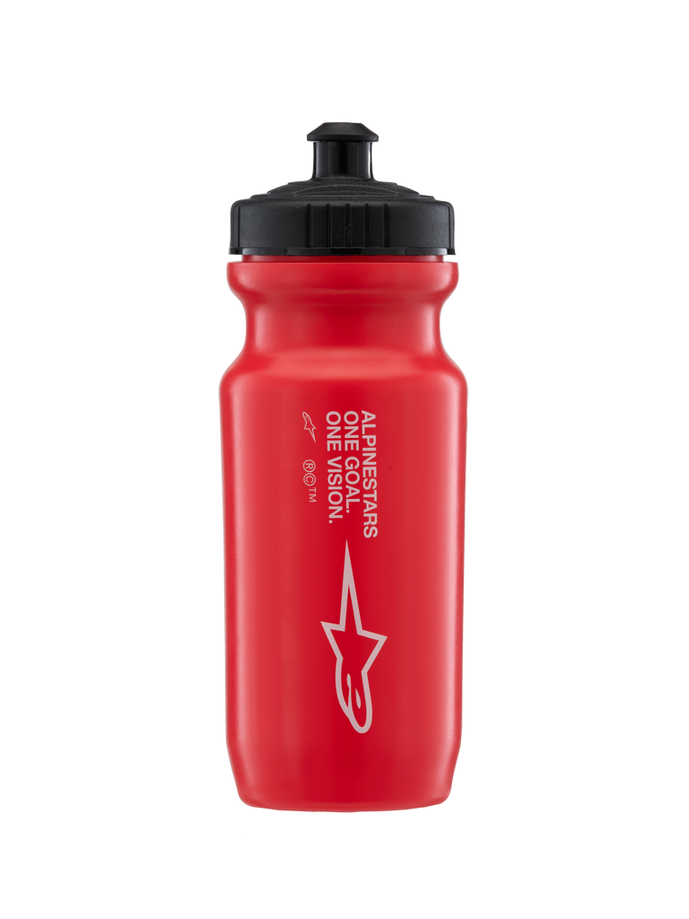 Alpinestars Ogov 20oz Water Bottle, Red and Black, BPA-free plastic with hands-free valve for MTB trail cycling.
