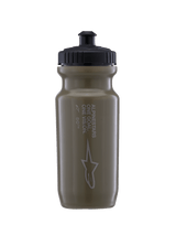 Alpinestars Water Bottle Ogov - 20Oz, Sports Water Bottle, Military Green with Black Cap, matte finish with star logo and "One Goal One Vision" vertical text, ridged grip cap with hands-free valve spout