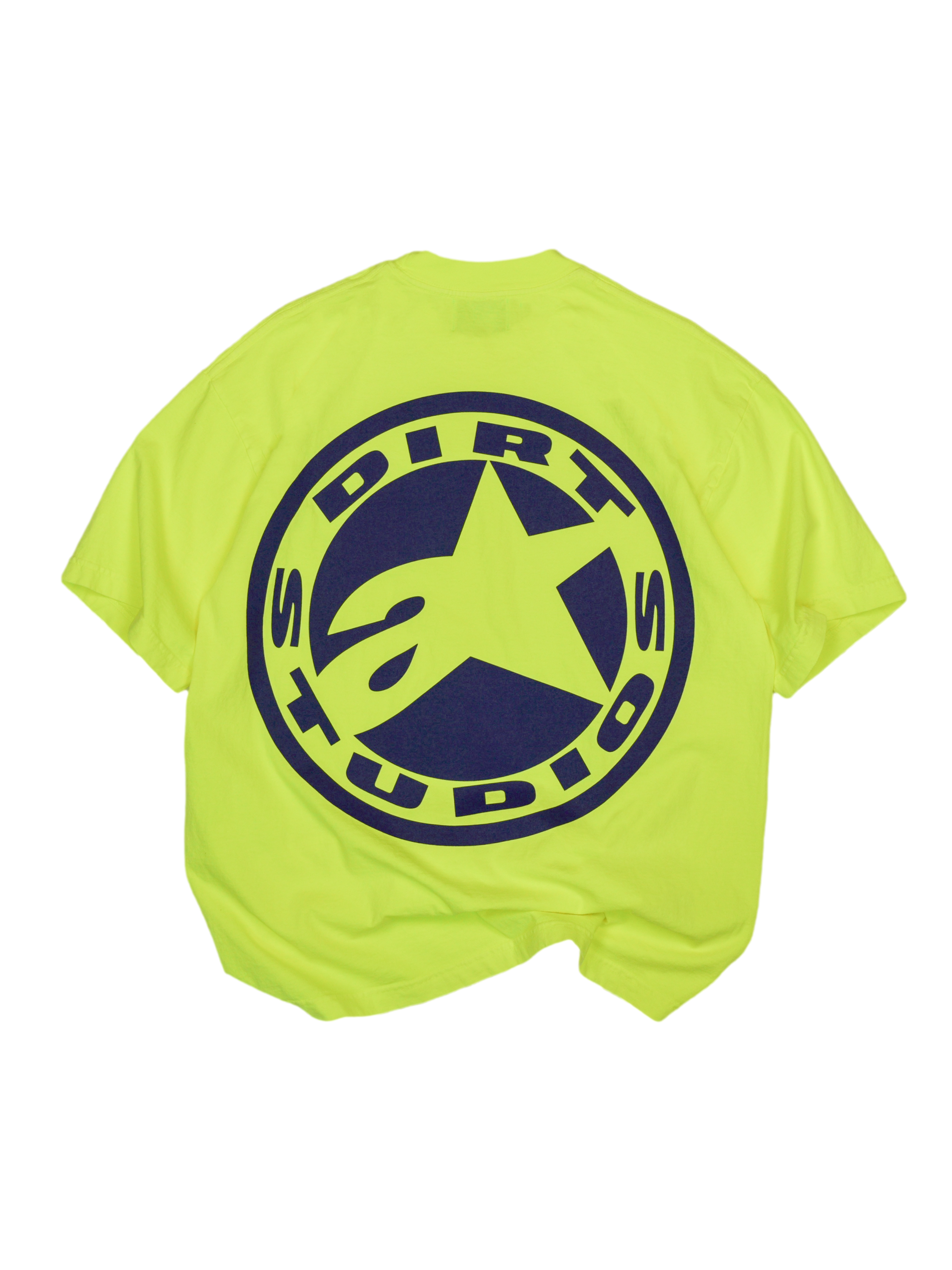 Alpinestars x Dirt Studios Limited Edition Tech Series T-Shirt, Fluo Yellow cotton with oversized navy back logo.