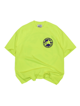 Alpinestars x Dirt Studios Tech Series T-Shirt, Men's Fluo Yellow garment-dyed cotton with a circular chest logo.