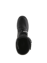 Alpinestars Tech-T Boots, Trials Motorcycle Boots, Black, top-down view showing the interior opening, textured shift pad on the toe, and buckle closure