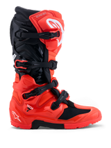 Alpinestars Tech 7 Enduro Boots, men's off-road motocross gear, red and black, TPU protection, dual-compound sole.