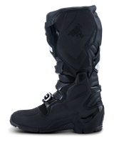 Alpinestars 2026 Tech 7 Enduro Drystar® Boots, Black, medial side profile view featuring extensive TPU shielding, dual-pivot system, and specialized textured grip panels for bike control, waterproof construction for off-road and enduro racing