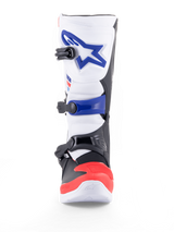 Alpinestars Tech 3 Boots, motocross and off-road motorcycle boots in white, bright red and dark blue, with TPU protection, microfiber upper and triple buckle closure, CE certified