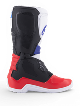 Alpinestars Tech 3 Boots, motocross and off-road motorcycle boot in white, bright red and dark blue with synthetic microfiber construction and TPU protection