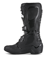 Alpinestars Tech 3 Enduro Boots, Off-Road Motorcycle Boots, Black, medial side profile featuring textured TPU grip panels, protective shin plate, and durable construction for enduro and motocross.