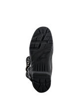 Alpinestars Tech 3 Enduro Boots, Black, bottom sole view, high-grip rubber compound with textured tread pattern for off-road durability, featuring Alpinestars branding