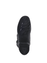 Alpinestars Tech 5 Boots, Motocross Outsole, Black, Dual-Compound Replaceable Sole with High-Grip Texture and Brand Logo.