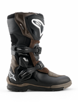 Alpinestars Corozal V2 Adventure Drystar Boots, Motorcycle Adventure Touring Boots, Brown and Black, waterproof construction with adjustable buckle straps, reinforced ankle and shin protection, rugged textured sole for all-terrain grip