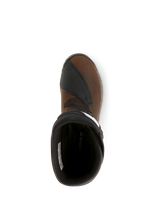 Alpinestars Corozal Adventure Drystar® Oiled Leather Boots, Brown and Black motorcycle boots, top-down view showing the oiled leather toe and textured black shift pad, durable adventure touring design