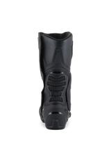 Alpinestars SMX-6 V3 Boots, Performance Motorcycle Boots, Black, rear view showing the reinforced heel, 3D mesh back flexion zone, and sleek ergonomic design for track and street riding
