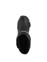 Alpinestars Stella SMX-6 V3 Boots, Women's Performance Riding Boots, Black, top-down view showing the interior opening, reinforced shifter zone, and streamlined ergonomic design.